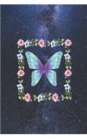 Beautiful Hand Painted Butterfly - Floral Flower Border Journal