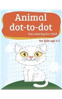 Animal dot-to-dot fun coloring for child