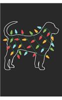 Mastiff with Christmas Lights - Christmas Notebook - Mastiff Diary - Dog Journal - Christmas Gift for Dog Lover