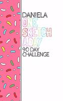 Daniela: Personalized colorful sprinkles sketchbook with name: One sketch a day for 90 days challenge