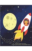 Super Rocket Dog 2019 Large Simple Academic Year Monthly Planner
