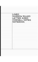 Lined Narrow Ruled Letter Sized Cornell Notes Notebook