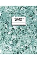 Graph Paper Notebook: 8.5 X 11 4x4 Quad Ruled 120 Pages Green Speckle Abstract Marble