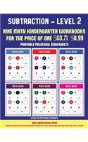 Printable Preschool Worksheets (Kindergarten Subtraction/taking away Level 2)