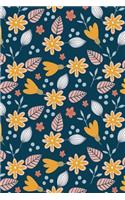 Journal Notebook Leafy Pattern On Blue