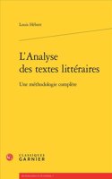 L'Analyse Des Textes Litteraires
