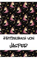 Kritzelbuch von Jasper: Kritzel- und Malbuch mit leeren Seiten für deinen personalisierten Vornamen