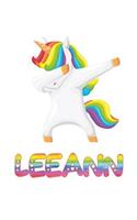 Leeann: Leeann 6x9 Journal Notebook Dabbing Unicorn Rainbow