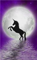 Unicorn Moon Notebook: Purple Lined Composition Notebook for Unicorn Lovers - Night Sky Journal with Lines - Note Pad Gift for Girls Boys Teen Women - Size 5x8