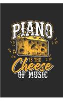 Piano Is The Cheese Of Music: Blank Lined Notebook - Journal for Pianist And Musician