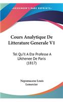 Cours Analytique De Litterature Generale V1