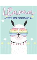 Llama Activity Book for Kids Ages 4-6: Fun with Learn, A Fantastic Kids Workbook Game for Learning, Funny Farm Animal Coloring, Dot to Dot, Word Search and More! Cute gifts for kids