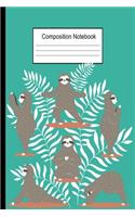 Composition Notebook: Cute Sloth Yoga Paper Back College Ruled Notebook 6x9 120 Pages