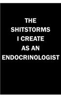 The Shitstorms I Create As An Endocrinologist: Funny gag gift for snark sarcastic Endocrinologist - blank lined notebook