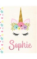 Sophie: 2020. Personalized Weekly Unicorn Planner For Girls. 8.5x11 Week Per Page 2020 Planner/Diary With Pink Name