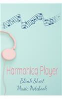 Harmonica Player Blank Sheet Music Notebook: Musician Composer Gift. Pretty Music Manuscript Paper For Writing And Note Taking / Composition Books Gifts For Musicians.(120 Blank Sheet Music Pag
