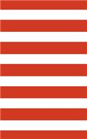 Stripes - Red 101 - Lined Notebook With Margins 5x8: 101 Pages, 5 x 8, College Ruled, Journal, Soft Cover