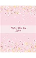 Newborn Baby Boy Logbook: Blossom Sakura Flowers, Baby's Eat, Sleep, Poop Schedule Log Journal Large Size 8.5" x 11" Child's Health Record Keeper, Baby Health Record Notebook