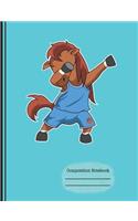 Dabbing Horse Basketball Player Composition Notebook: Graph Journal, 4x4 Quad Ruled Graph Paper, School Math Teachers, Students, 200 Graph Pages (7.44" X 9.69")