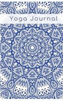 Yoga Journal: Lined Notebook or Diary, White Paper, Soft Cover, Matte Finish, Blue Mosaic