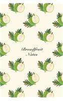 Breadfruit Notes: 6"x9" Unruled Blank Notebook Watercolor Texture Design Tropical Organic Fruit Pattern Cover. Matte Softcover Note Book Journal