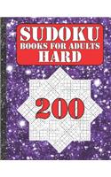 Sudoku books for adults hard: 200 Sudokus from hard with solutions for adults Gifts Sudoku hard book Galaxy Sky Lover adults, kids