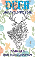 Adult Coloring Book Animals - Stress Relieving Animal Designs - Deer