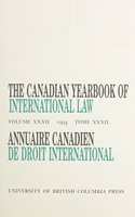 The Canadian Yearbook of International Law, Vol. 32, 1994