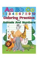Coloring Practice with Animals and Numbers
