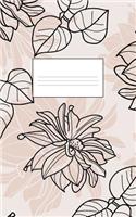 Leaves and Flowers 5 X 8 100 Pages Dot Grid Journal Notebook