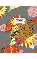 Dot Grid Journal Sloth Notebook: Red-orange, Yellow, Pink, and Gray (Cute Journal)