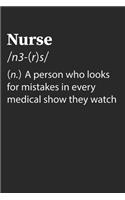 Nurse Definition Notebook - Physician Journal Planner: Definition Student Organizer For Men Women Lined