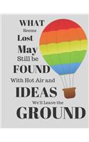 WHAT Seems Lost May Still be FOUND With Hot Air and IDEAS We'll Leave the GROUND