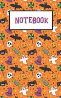 Notebook: Cute And Spooky Novelty Halloween Themed Gift For Pumpkin, Ghost, Skeleton, Witch Lovers Blank Lined Journal to Jot Down Ideas (6 x 9 Inches, 120 pa