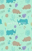 Sketchbook: Sketchbook for Kids. Notebook and Sketchbook to Draw and Journal - Rhino Pattern Design - Gift for Rhino lovers