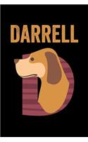 Darrell: Journal (Diary, Notebook) Personalized Custom Name Alphabet Dog Birthday Gift for Boys