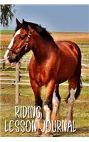 Riding Lesson Journal: Horse on Farm Logbook for Horseback Riding Lessons - Great Gift for all Horse Lovers!