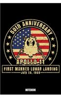 50th Anniversary Apollo 11 First Manned Lunar Landing July 20 1969 Notebook