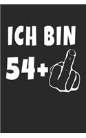 Ich Bin 54 + Mittelfinger: Notizbuch - (A5) 6x9 Zoll - Kariert - 120 Seiten - Geburtstags Geschenk