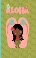 Multipurpose Wide Ruled Paper Notebook - Composition - Journal - Diary: Little Girl Aloha Luau Dancing Flip Flops Thongs Notebook - 8.5" x 11" - 150 pages (75 sheets) Wide Ruled Lined Paper. Glossy Cover.