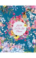 2019 to Do List Planner: Beauty Flowers Cover, 2019 Weekly Monthly to Do List 8.5" X 11" Daily to Do Planner, Office School Task Time Management Notebook