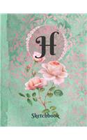 Basics Sketchbook for Drawing - Personalized Monogrammed Letter H