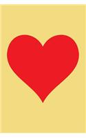 Blank Notebook - 100 Pages - Red Heart on Banana