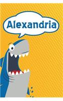 Alexandria: Personalized Shark Isometric Dot Paper Notebook for Kids 120 Pages 6x9