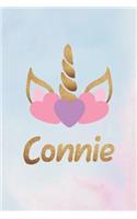 Connie: Personalized First Name Unicorn Gift Birthday Girl Notebook Journal 104 Pages