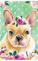 Bullet Journal for Dog Lovers Fawn French Bulldog in Flowers: Graph Design - 162 Numbered Pages with 150 Graph Style Grid Pages, 6 Index Pages and 2 Key Pages in Easy to Carry 5.5 X 8.5 Size