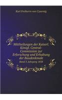 Mittheilungen der Kaiserl. Königl. Central-Commission zur Erforschung und Erhaltung der Baudenkmale Band 3. Jahrgang 1858: (German)