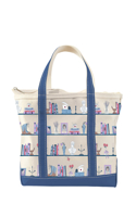 Pride and Prejudice Bookshelf Zippered Boat Tote