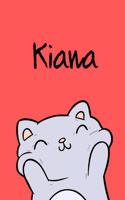 Kiana: Din A5 - 110 Seiten Blanko - Mein Malbuch - Personalisierter Kalender - Vornamen - Schönes Notizbuch - Notizblock Rot - Kinderbuch - Jugendbuch - Or