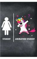 Student Animation Student: Funny Animation Student Vs Normal Student Dabbing Unicorn Journal / Notebook / Diary Gift (6 X 9 - 110 Blank Pages)